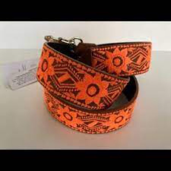 Rebecca Minkoff | Guitar Purse Strap in Embroidered Neon Orange. - Picture 3 of 6